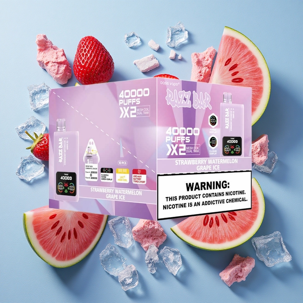 Razz Bar 40000 Puffs Display Potente Sigaretta elettronica usa e getta Fragola Anguria_Ghiaccio Uva