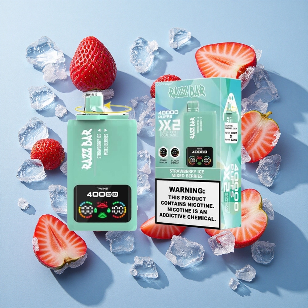 Razz Bar 40000 Puffs Display Potente Sigaretta elettronica usa e getta Fragola Ghiaccio_Bacche Miste