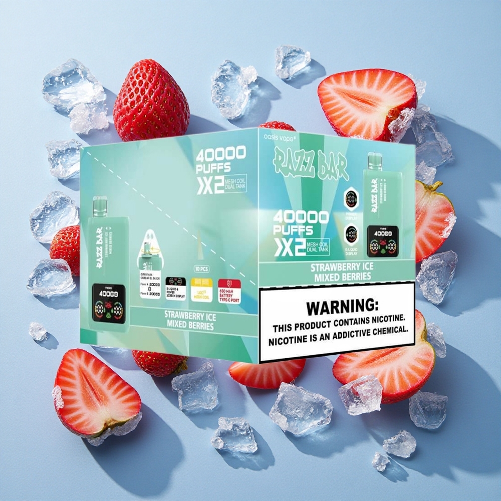 Razz Bar 40000 Puffs Display Potente Sigaretta elettronica usa e getta Fragola Ghiaccio_Bacche Miste