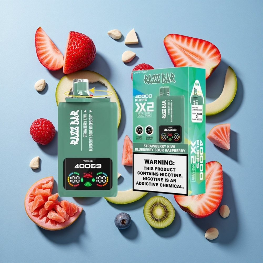 Razz Bar 40000 Puffs Display Potente Sigaretta elettronica usa e getta Fragola Kiwi_Mirtillo Lampone Acido