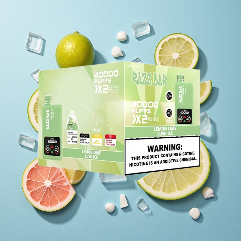 Razz Bar 40000 Puffs Display Potente Sigaretta elettronica usa e getta Limone Lime_Ghiaccio Lussureggiante