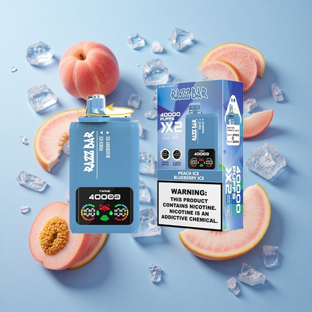 Razz Bar 40000 Puffs Display Potente Sigaretta elettronica usa e getta Pesca Ghiaccio/Mirtillo Ghiaccio