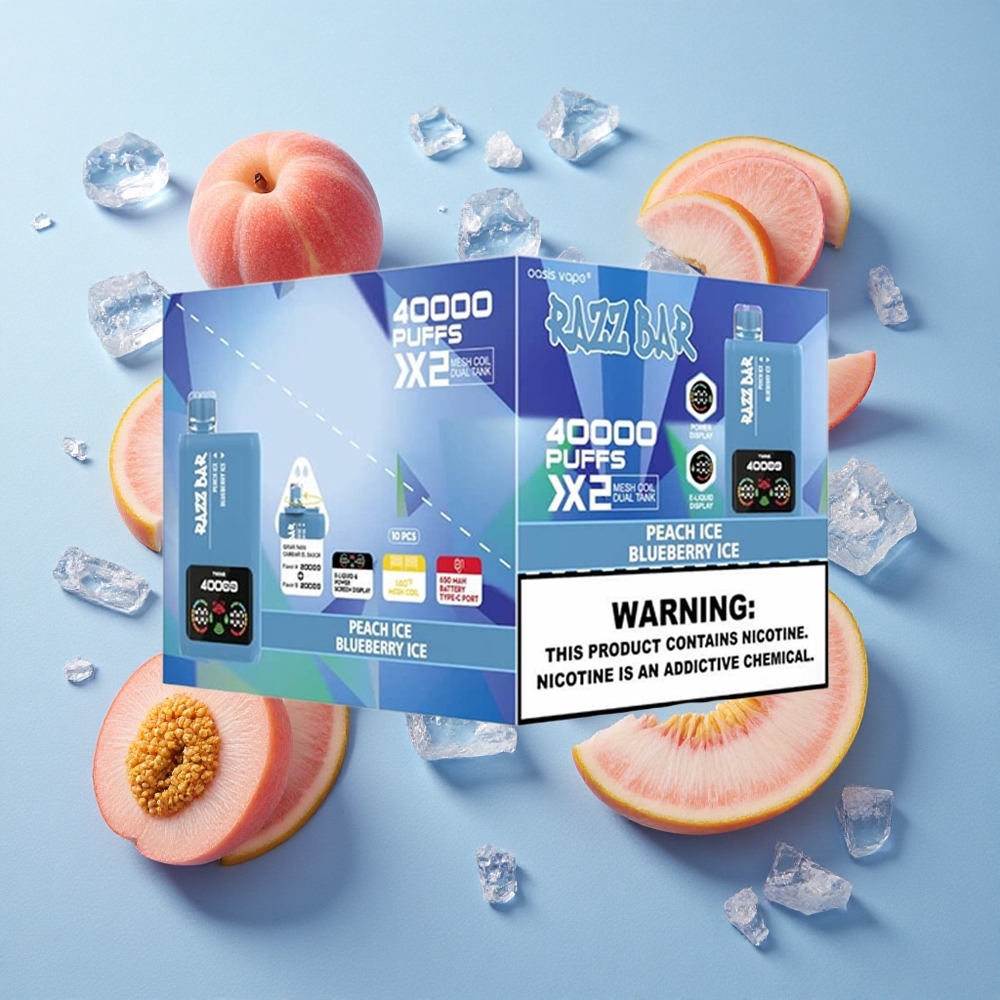 Razz Bar 40000 Puffs Display Potente Sigaretta elettronica usa e getta Pesca Ghiaccio/Mirtillo Ghiaccio