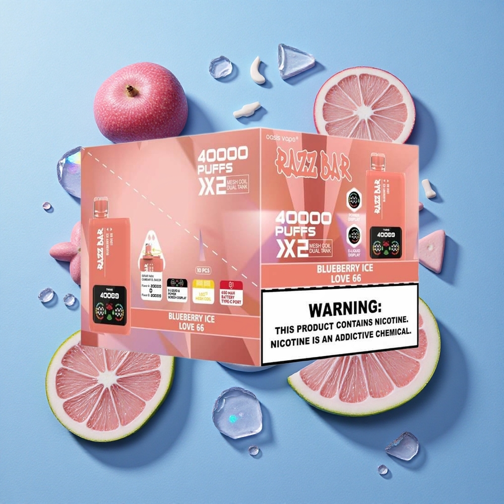 Razz Bar 40000 Puffs Sigaretta elettronica usa e getta Mirtillo Ghiaccio_Love 66