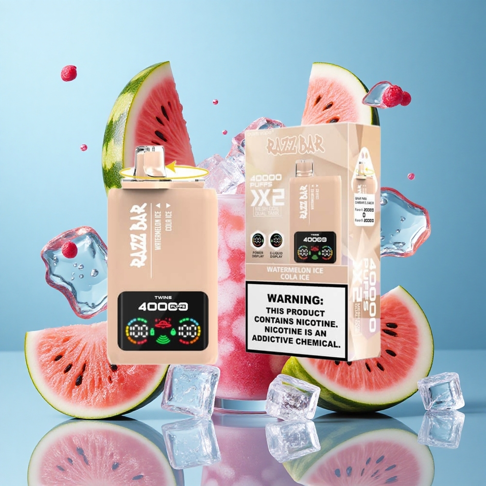 Razz Bar 40000 Puffs Vapore Monouso con Schermo Potenza e Anguria Ghiacciata_Ghiaccio Cola