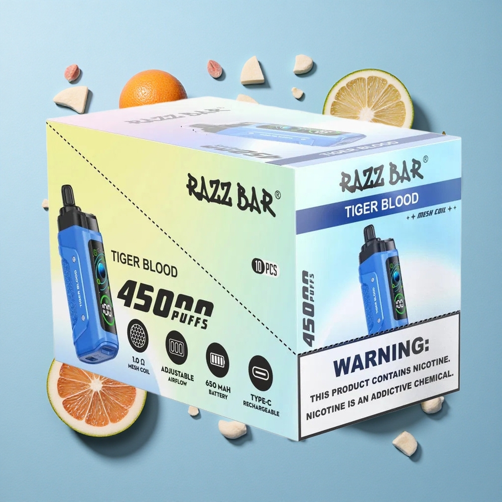 Razz Bar 45000 Puffs Sangue di tigre Ricaricabile USB-C