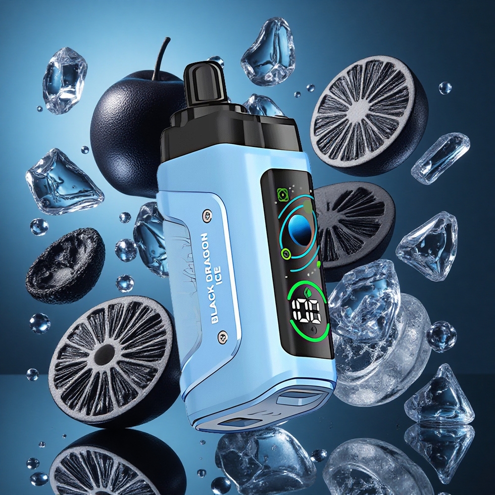 Razz Bar 45000 Puffs Sigaretta Elettronica Monouso con Bobina Mesh 1.0 Ohm Drago Nero Ghiaccio