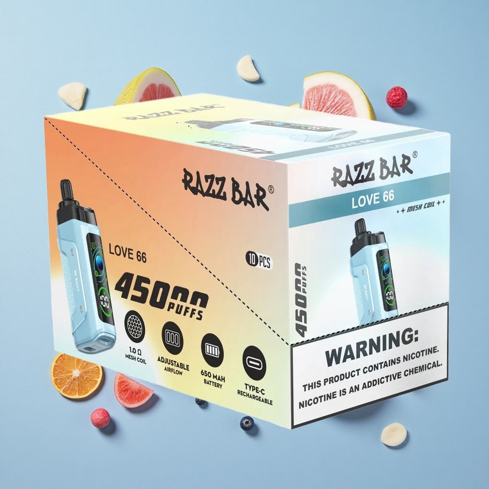 Razz Bar 45000 Puffs Sigaretta elettronica usa e getta Amore 66 con Bobina Mesh 1.0 Ohm