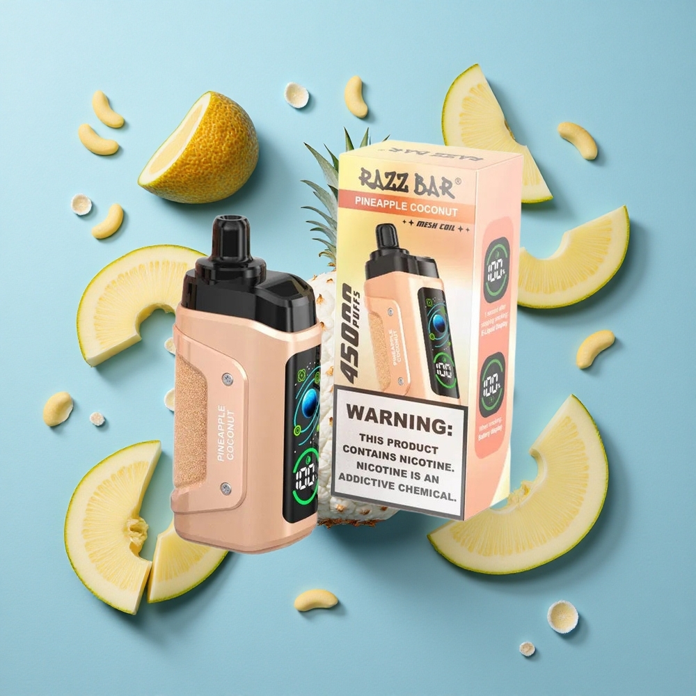 Razz Bar 45000 Puffs Sigaretta elettronica usa e getta Ananas Cocco con Bobina Mesh 1.0 Ohm