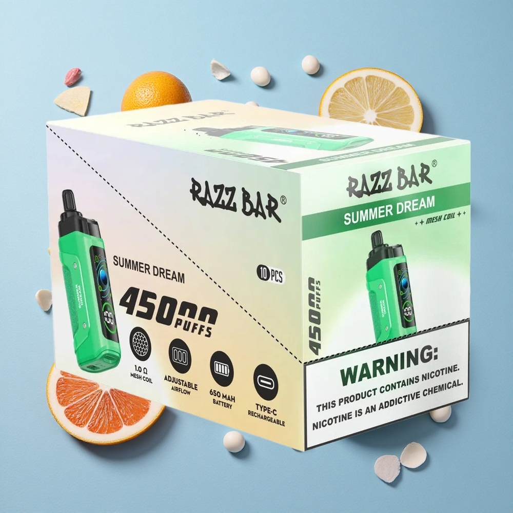 Razz Bar 45000 Puffs Sigaretta elettronica usa e getta Sogno Estivo con Bobina Mesh 1.0 Ohm