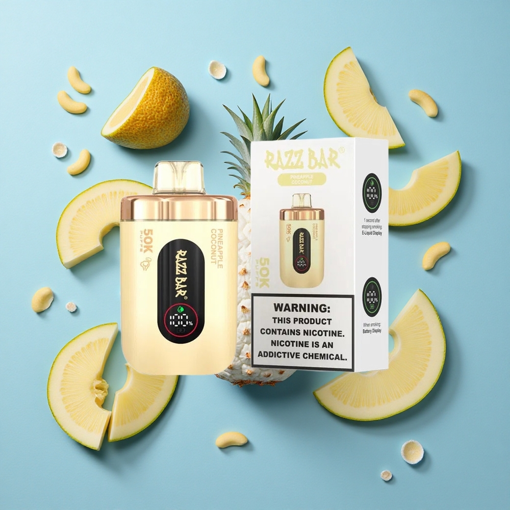 Razz Bar 50K Puffs Ricaricabile Sigaretta elettronica usa e getta Ananas Cocco