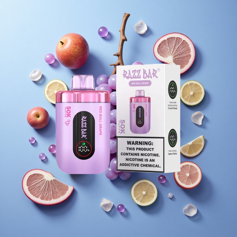 Razz Bar 50K Puffs Ricaricabile USB-C Sigaretta elettronica usa e getta Uva Red Bull