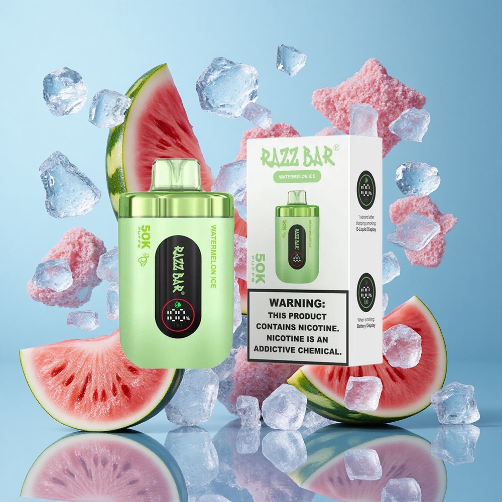 Razz Bar 50K Puffs Sigaretta elettronica usa e getta Anguria Ghiacciata con Batteria 650 Mah Ricaricabile Type-C