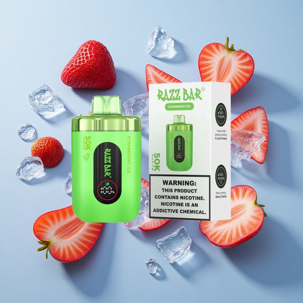 Razz Bar 50K Puffs Sigaretta elettronica usa e getta Fragola Ghiaccio con Batteria 650mAh