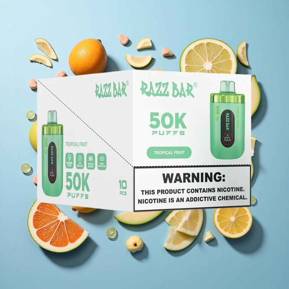 Razz Bar 50K Puffs Sigaretta elettronica usa e getta Frutta Tropicale con Batteria da 650 mAh