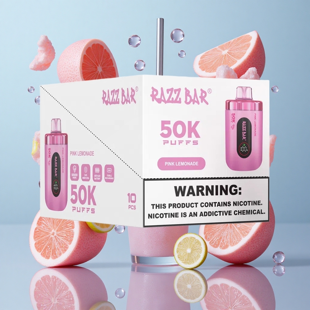Razz Bar 50K Puffs Sigaretta elettronica usa e getta Limonata Rosa con 50000 Puffs e Batteria 650 Mah
