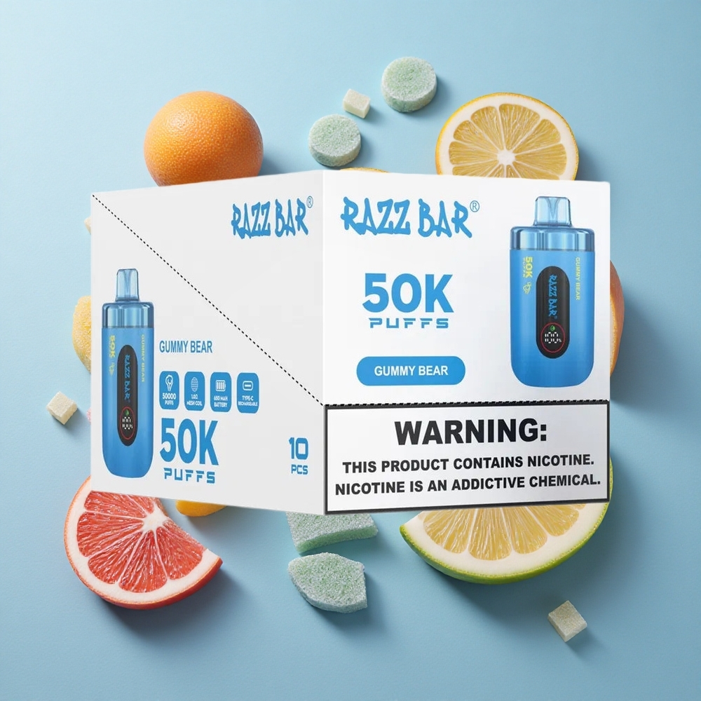 Razz Bar 50K Puffs Sigaretta elettronica usa e getta Orsetto Gommoso con Batteria 650 Mah
