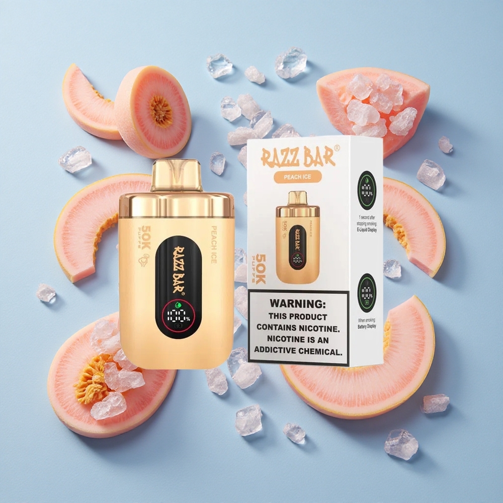 Razz Bar 50K Puffs Sigaretta elettronica usa e getta Pesca Ghiaccio con 650 Mah Batteria Ricaricabile