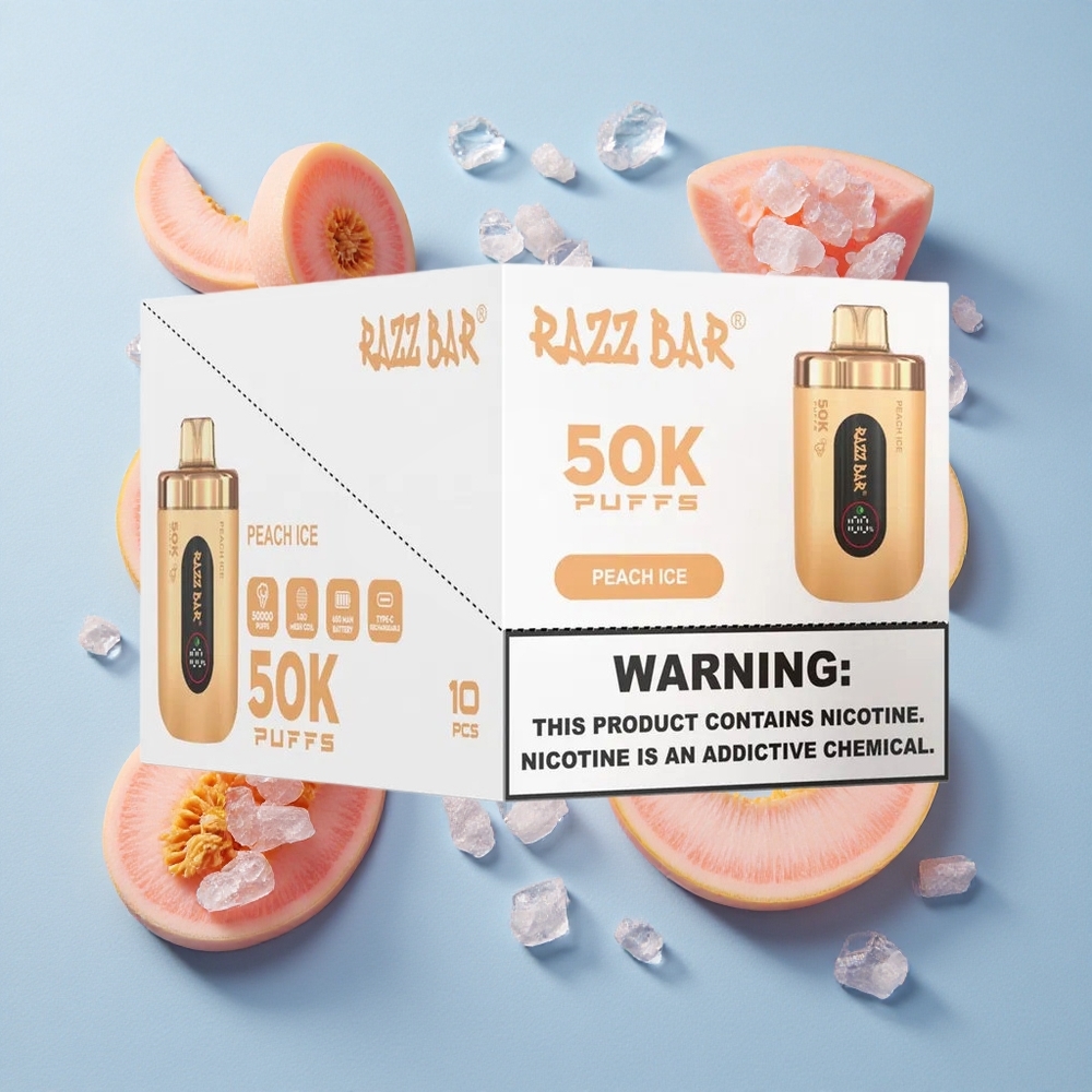 Razz Bar 50K Puffs Sigaretta elettronica usa e getta Pesca Ghiaccio con 650 Mah Batteria Ricaricabile