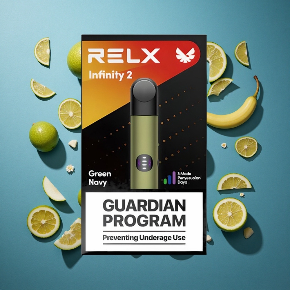 RELX Infinity 2 Verde blu navy con Capacità Pod 1,9 ml e 600-650 Puffs