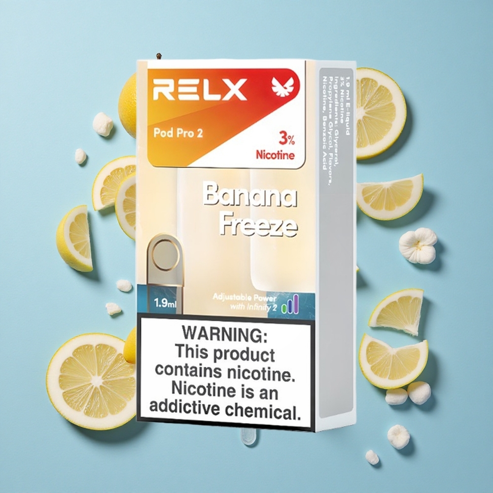 RELX Pod Pro 2 Banana Freeze con 3% Nicotina e 600 Puffs