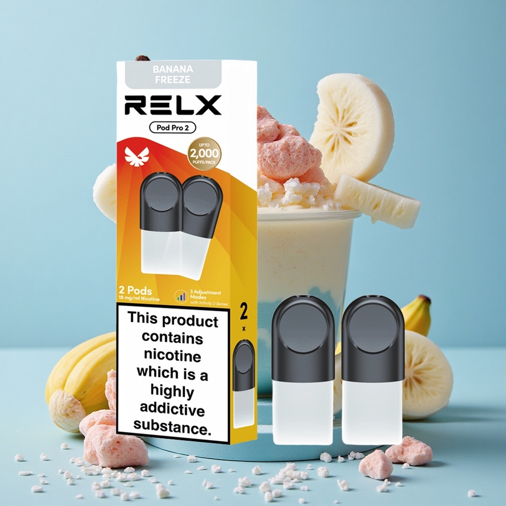RELX Pod Pro 2 Dolce-Banana Fredda con 600 Puffs e 1,9ml di capacità