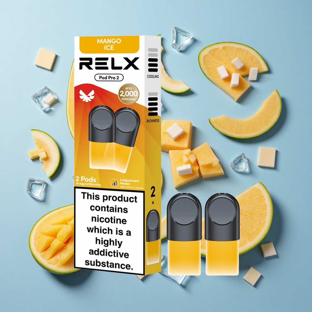 RELX Pod Pro 2 Mango Ghiaccio con 1,9ml di capacità e 600 Puffs