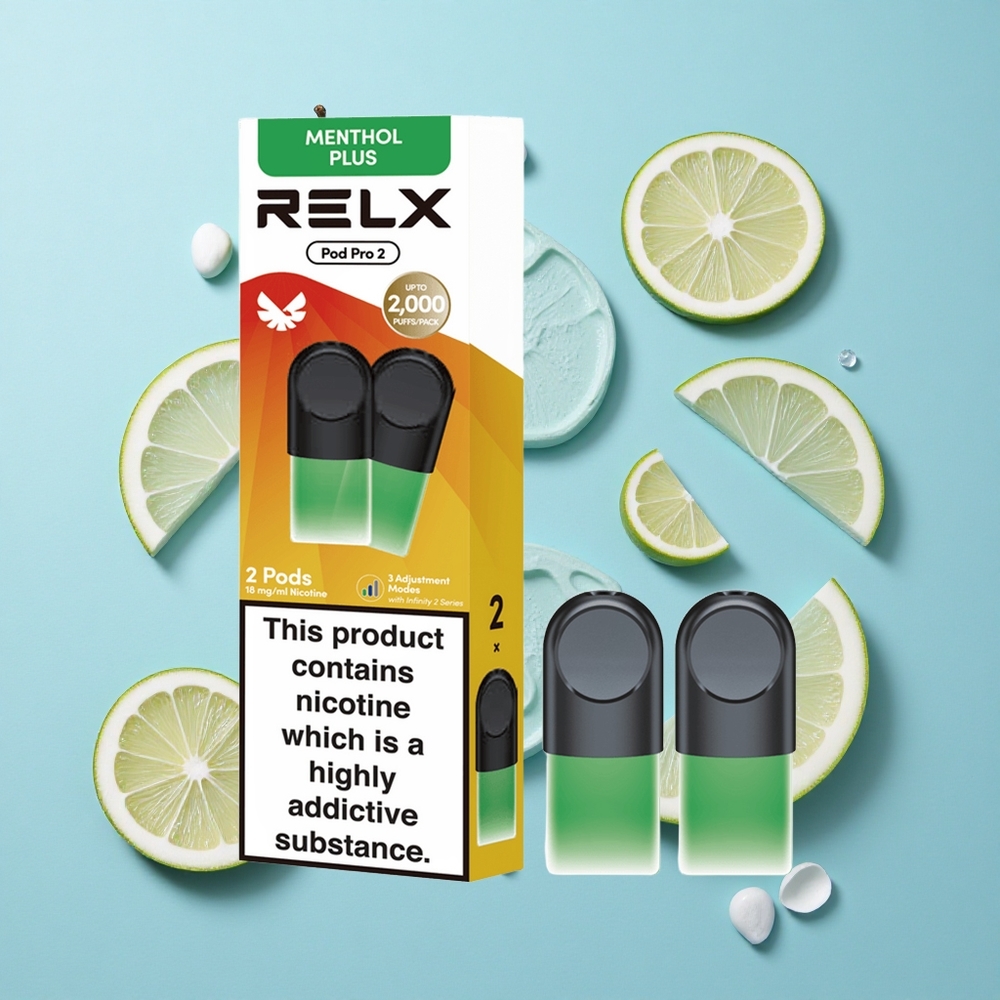 RELX Pod Pro 2 Menta-Mentolo Plus con 600 Puffs e 1,9ml di capacità