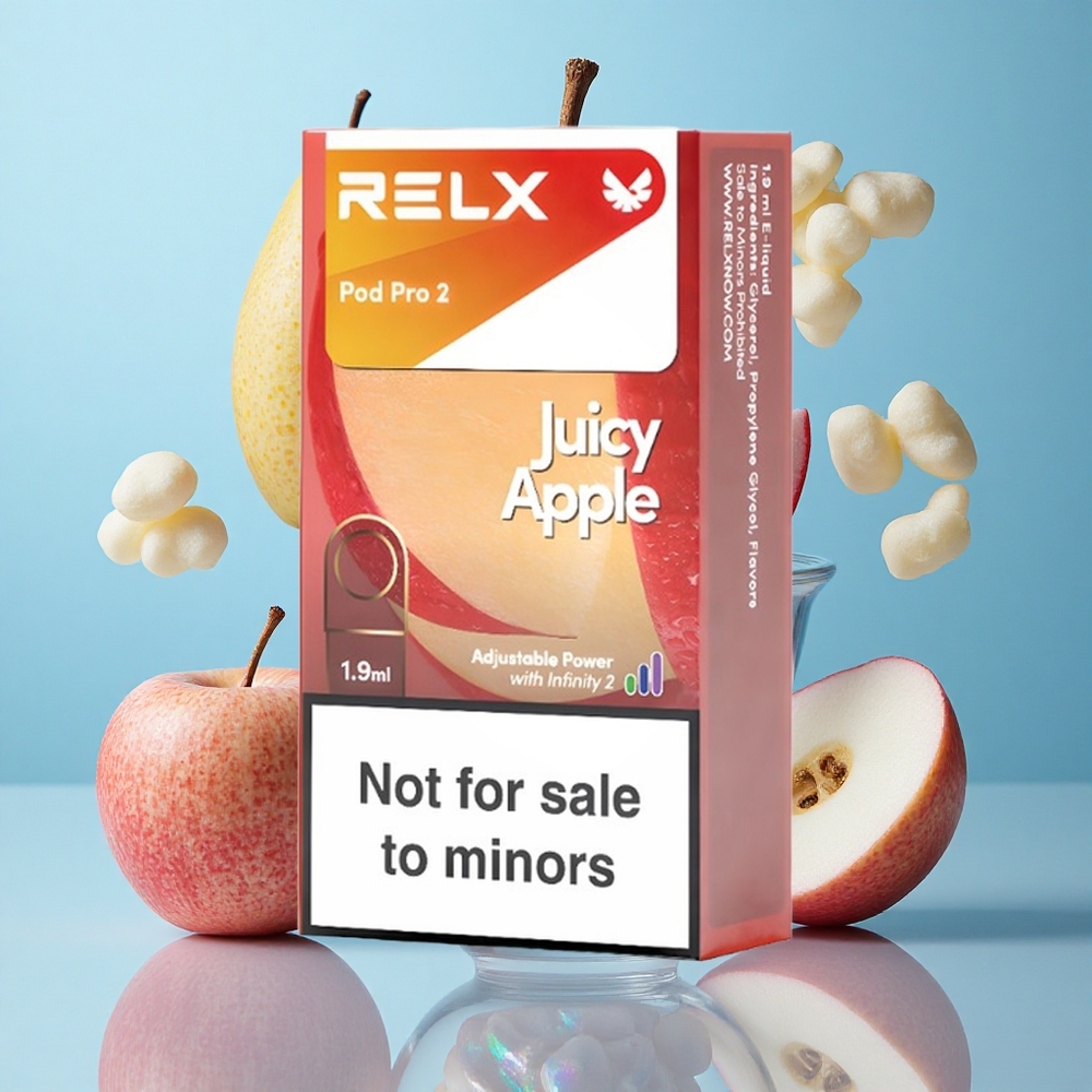 RELX Pod Pro 2 Senza Nicotina & 600 Puffs Mela Succosa