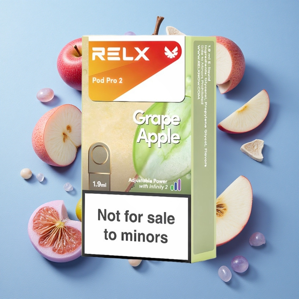 RELX Pod Pro 2 Senza Nicotina & 600 Puffs - Uva Mela