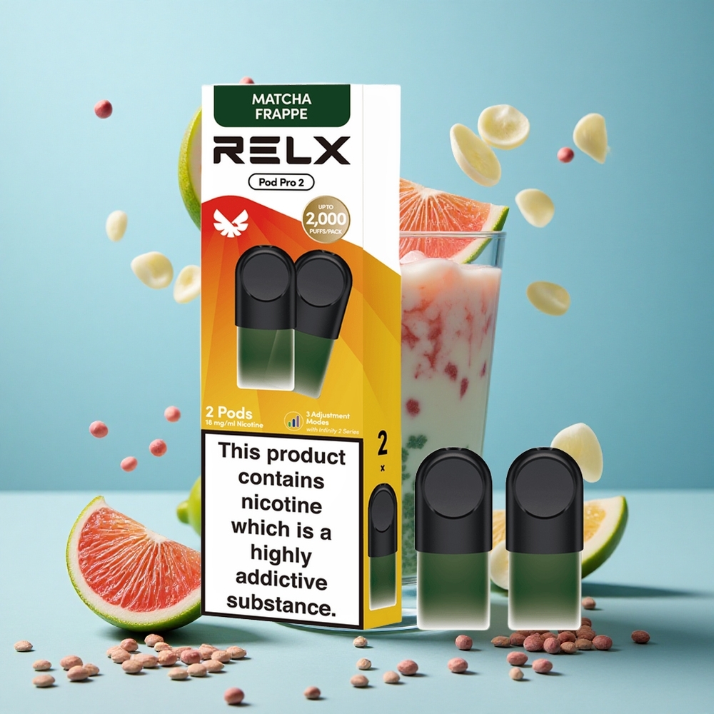 RELX Pod Pro 2 Tè-Matcha Frappé con 1,8% Nicotina e 600 Puffs