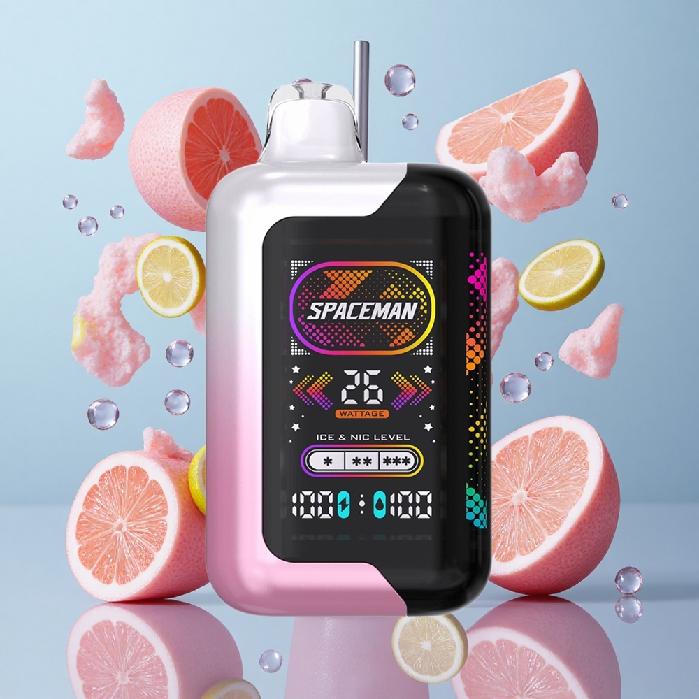 SMOK SPACEMAN SP40000 Sigaretta elettronica usa e getta Limone Rosa con 40000 Puffs e Schermo LED da 2,28"