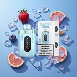 Razz Bar 50K Puffs Ricaricabile USB-C Sigaretta elettronica usa e getta Mirtillo Ghiaccio